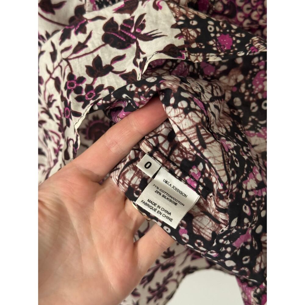 Ulla Johnson 0 Arusi Fuchsia Silk Blouse - Picture 6 of 8